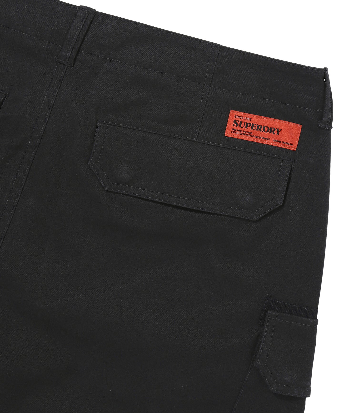 Label Cargo Cotton Shorts - Black - Superdry Singapore