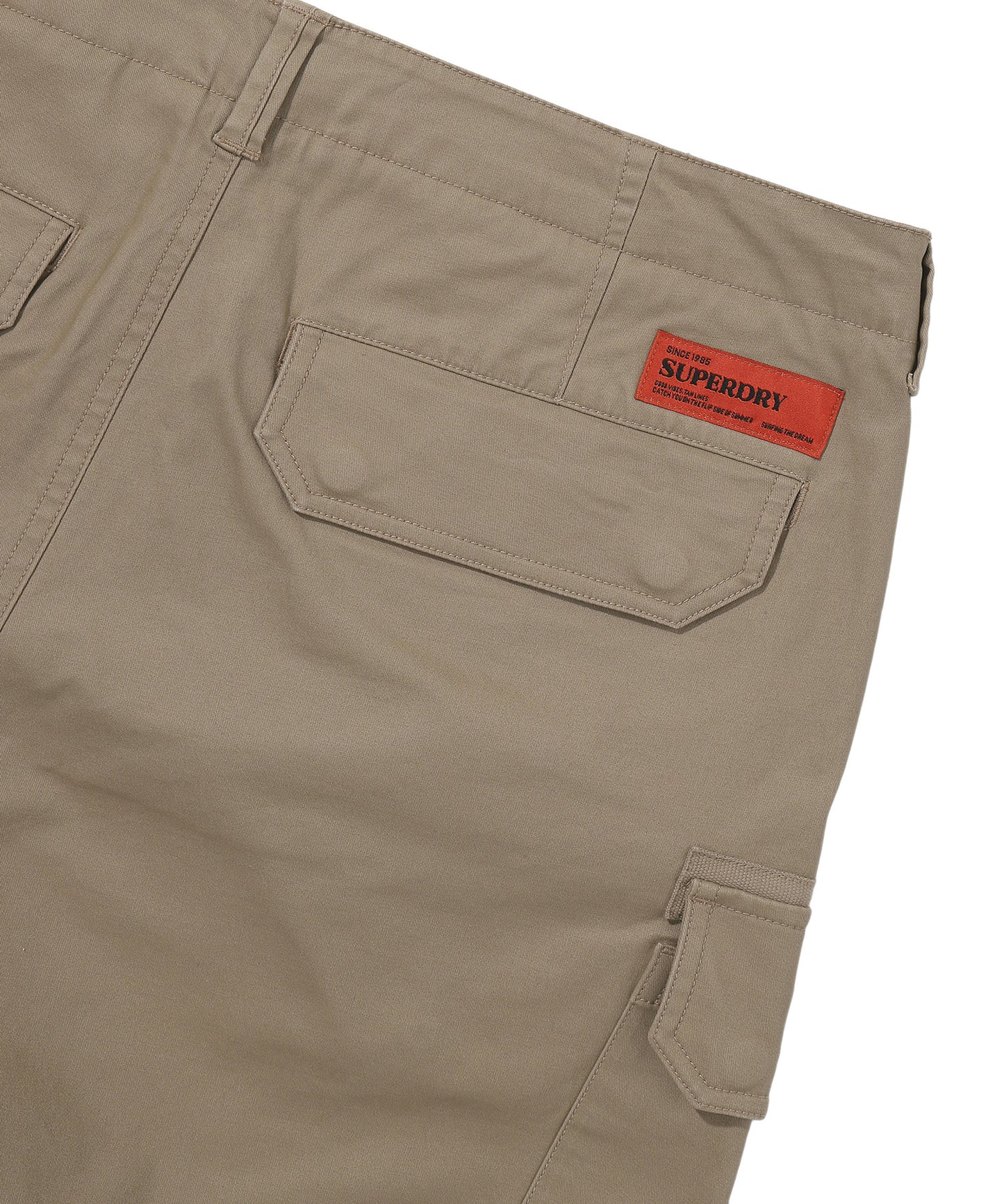 Label Cargo Cotton Shorts - D/Beige - Superdry Singapore
