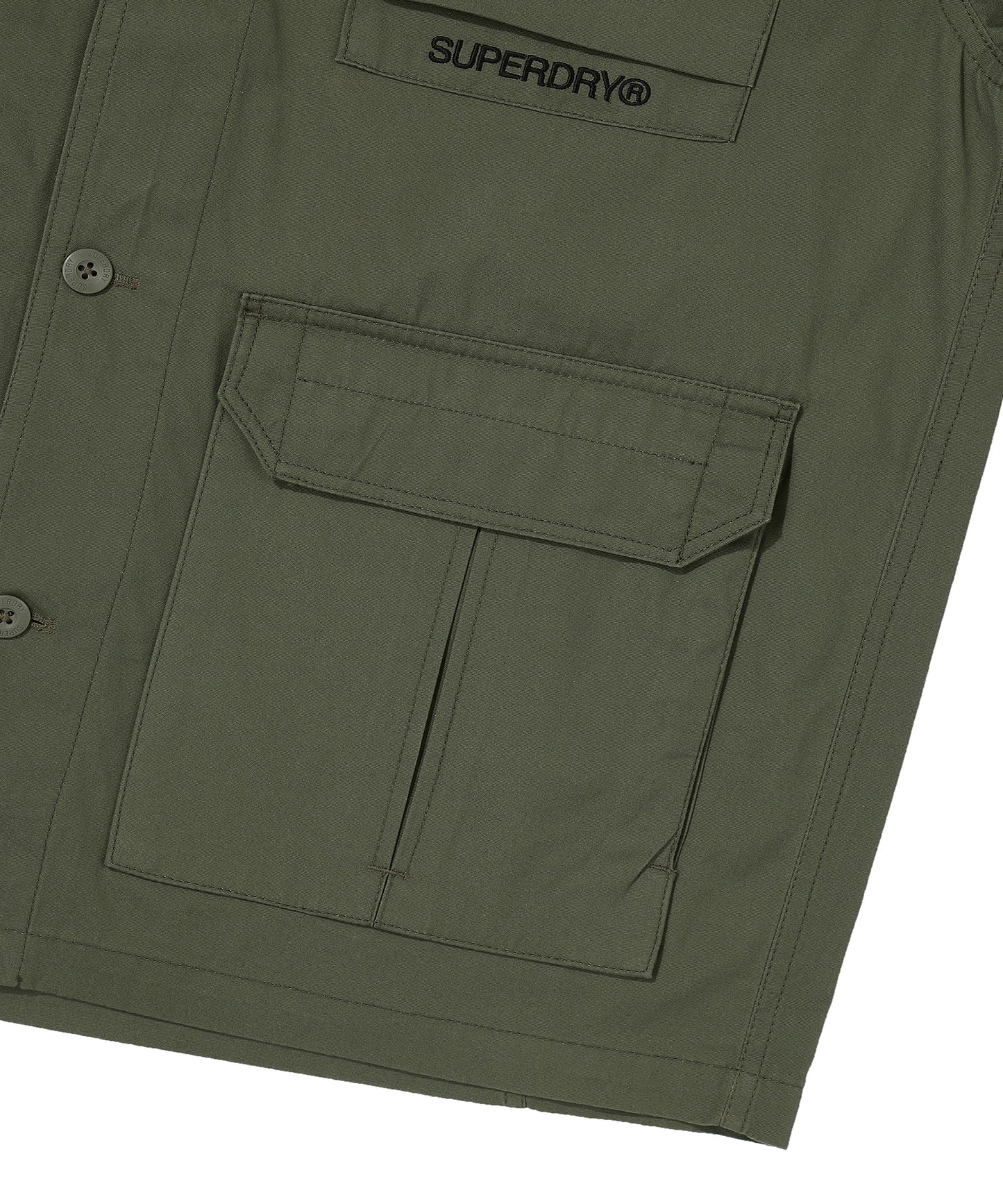 Lightweight Utility Chore Jacket - Olive - Superdry Singapore