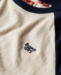Organic Cotton Essential Logo Raglan T-Shirt - Richest Navy/ Light Oat Marl - Superdry Singapore