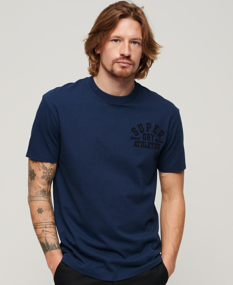 Embroidered Superstate Athletic Logo T-Shirt - Pilot Mid Blue - Superdry Singapore
