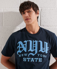 College Graphic T-Shirt-Navy - Superdry Singapore