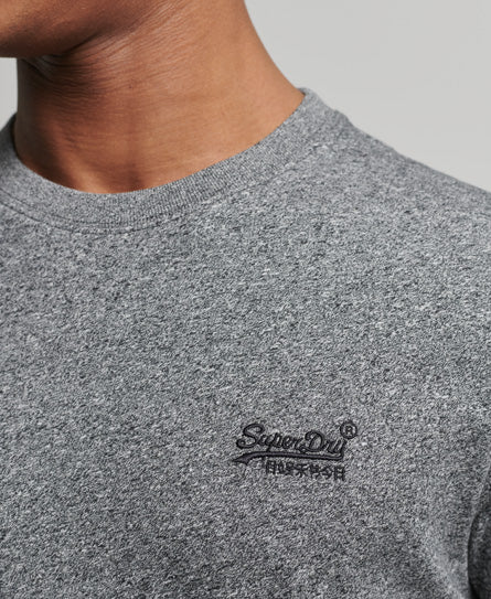 Organic Cotton Vintage Logo Embroidered T-Shirt - Karst Black Mega Grit - Superdry Singapore