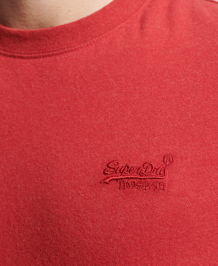 Organic Cotton Vintage Logo Embroidered T-Shirt - Red - Superdry Singapore