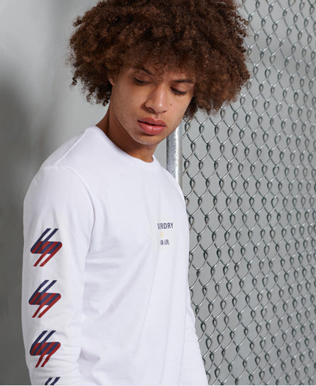 Sportstyle Graphic Long Sleeved Top-White - Superdry Singapore