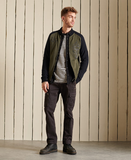 Crossing Lines Jersey Bomber-Surplus Goods Olive - Superdry Singapore