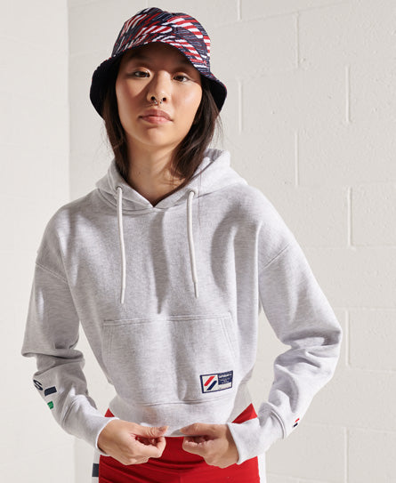 Sportstyle Graphic Boxy Hoodie - Light Grey - Superdry Singapore