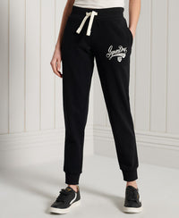 Collegiate Scripted Loopback Joggers - Black - Superdry Singapore