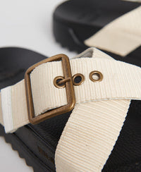 Square Buckle Slide - White - Superdry Singapore