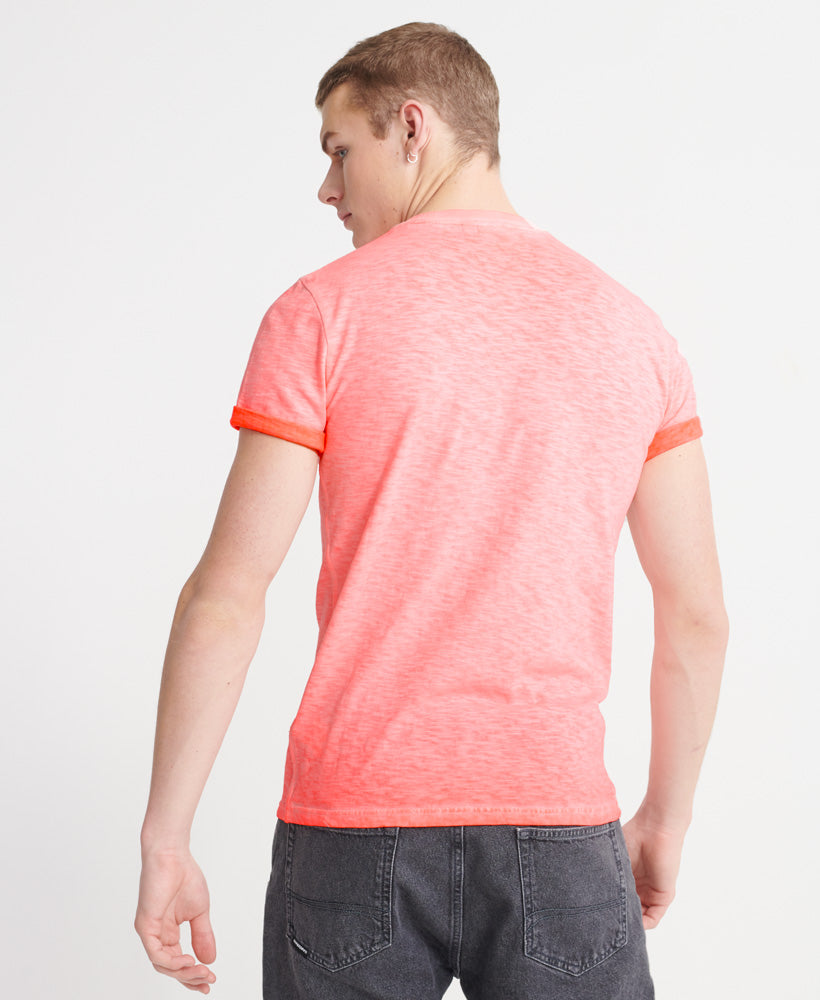 Organic Cotton Low Roller T-Shirt - Hyper Fire Coral - Superdry Singapore