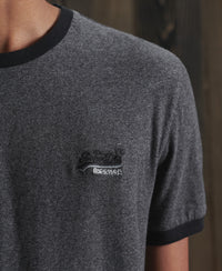 Organic Cotton Ringer T-Shirt - Black Grit - Superdry Singapore