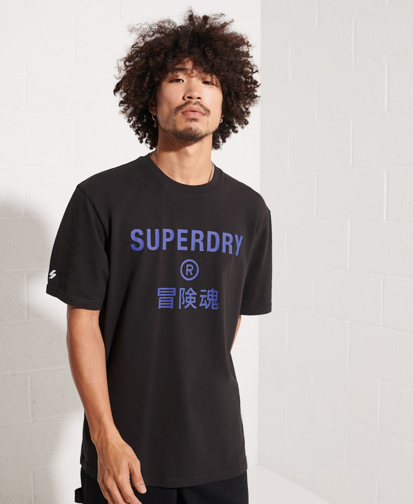 Corporate Logo T-Shirt - Black - Superdry Singapore