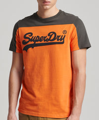 Vintage Logo Colour Block T-Shirt - Orange - Superdry Singapore