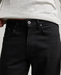 Organic Cotton Slim Straight Jeans - Venom Washed Black - Superdry Singapore