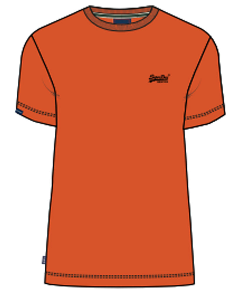 Organic Cotton Essential Logo T-Shirt - Denim Co Rust Orange - Superdry Singapore