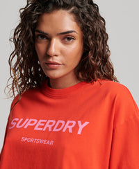 Organic Cotton Core Sport T-Shirt - Sunset Red - Superdry Singapore