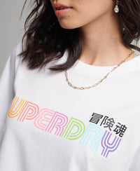 Vintage Retro Rainbow T-Shirt - Ecru - Superdry Singapore