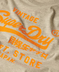 Neon Vintage Logo T-Shirt - Athletic Grey Marl - Superdry Singapore
