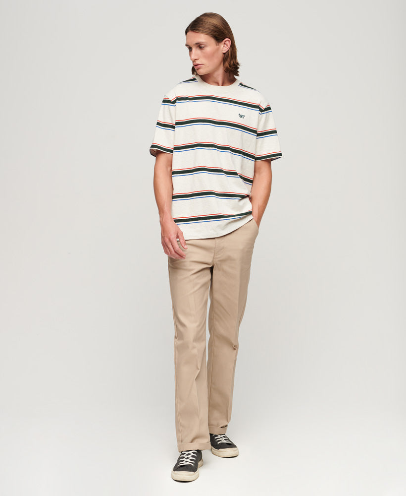 Relaxed Stripe T-Shirt - Off White Stripe - Superdry Singapore