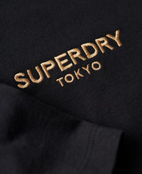 Luxury Sport Loose T-Shirt - Black/Gold - Superdry Singapore