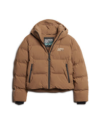 Hooded Boxy Puffer Jacket - Rawhide Brown - Superdry Singapore