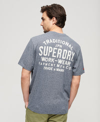 Workwear Trade Graphic T-Shirt - Frosted Navy Grit - Superdry Singapore