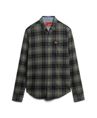 Organic Cotton Lumberjack Check Shirt - Drayton Check Black - Superdry Singapore