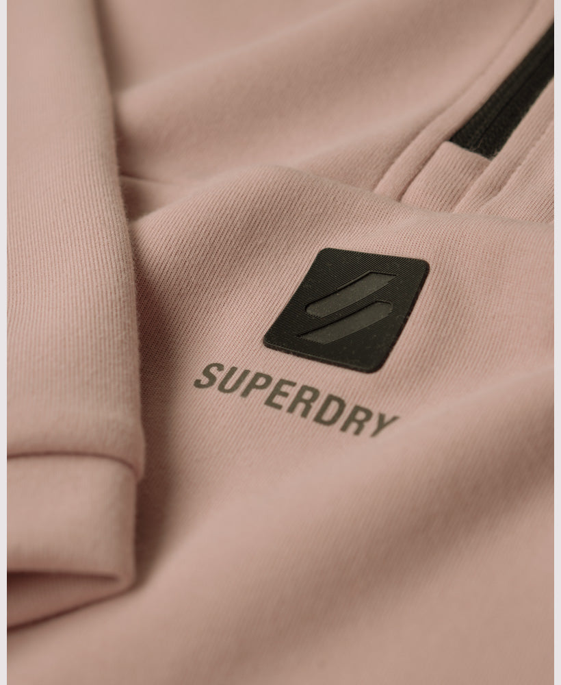 Tech Half Zip Boxy Sweatshirt - Dusky Pink - Superdry Singapore