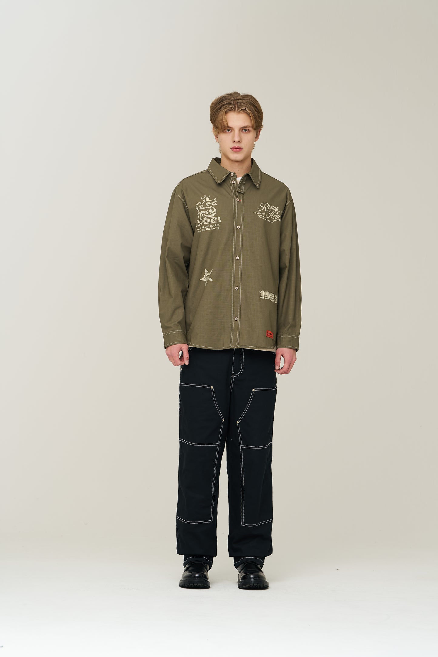 Rich Farmer Graphic Cotton Shirt - Superdry Singapore