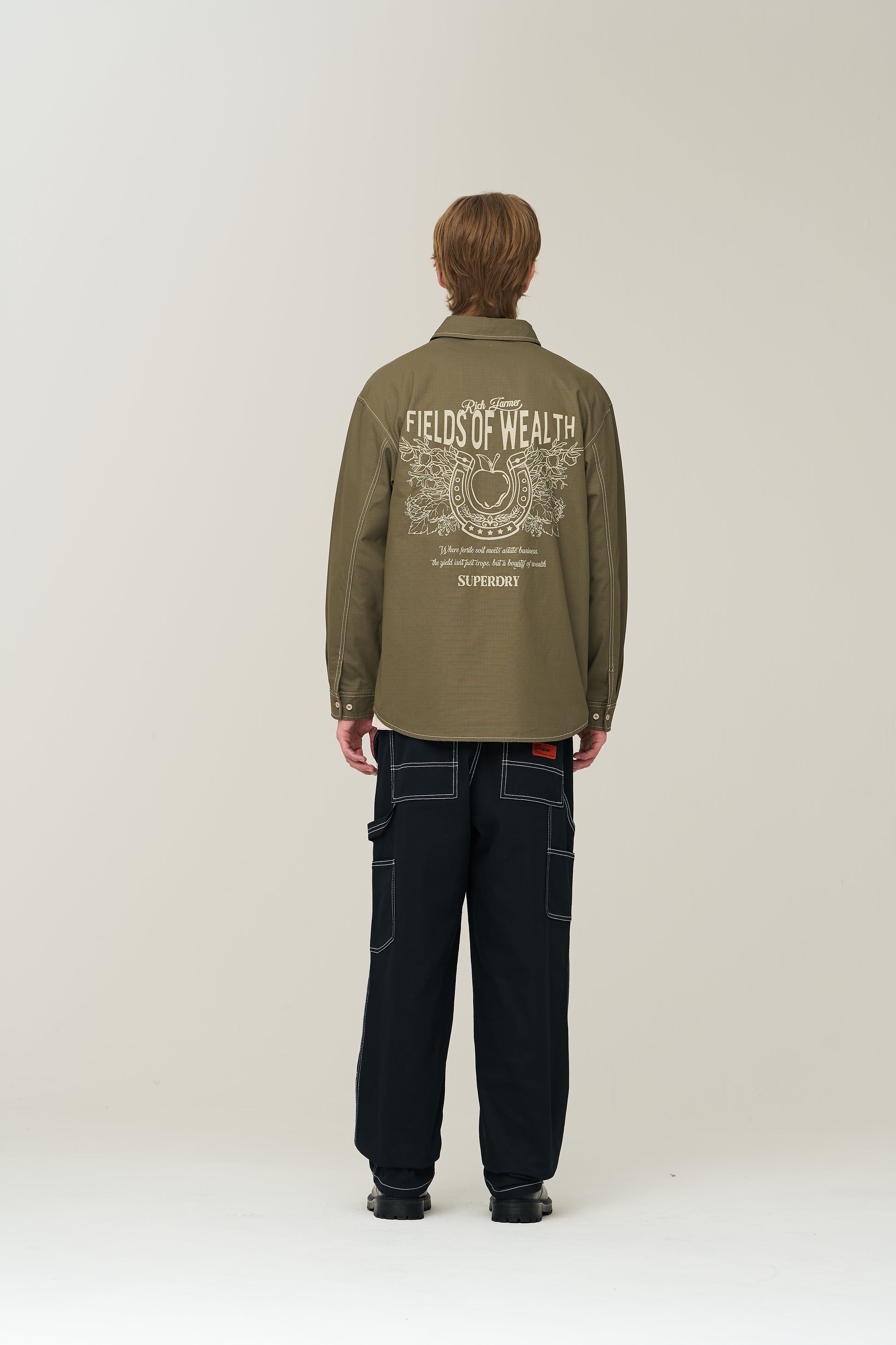 Rich Farmer Graphic Cotton Shirt - Superdry Singapore