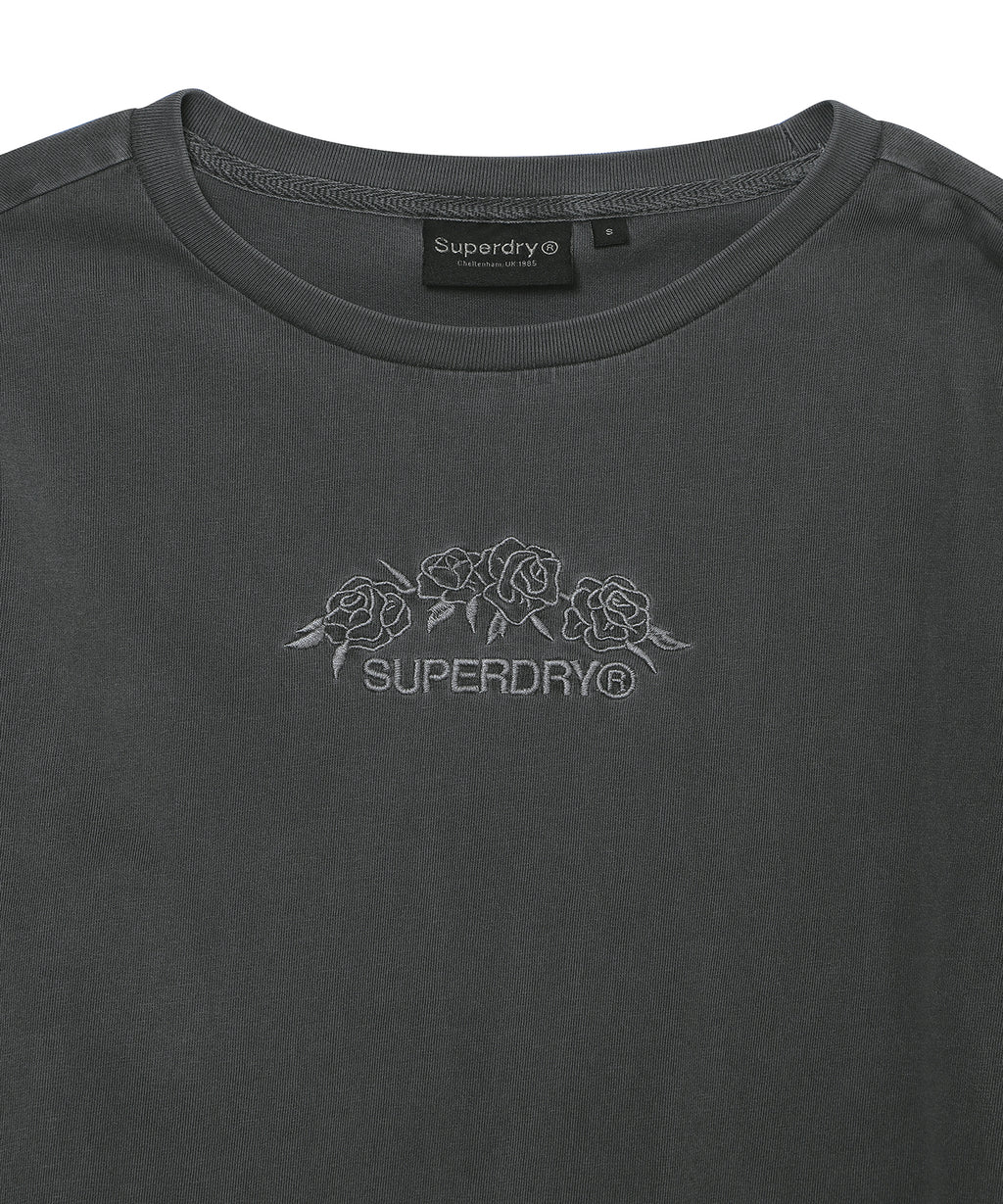 W Flower Embroidered Long Sleeve - Superdry Singapore