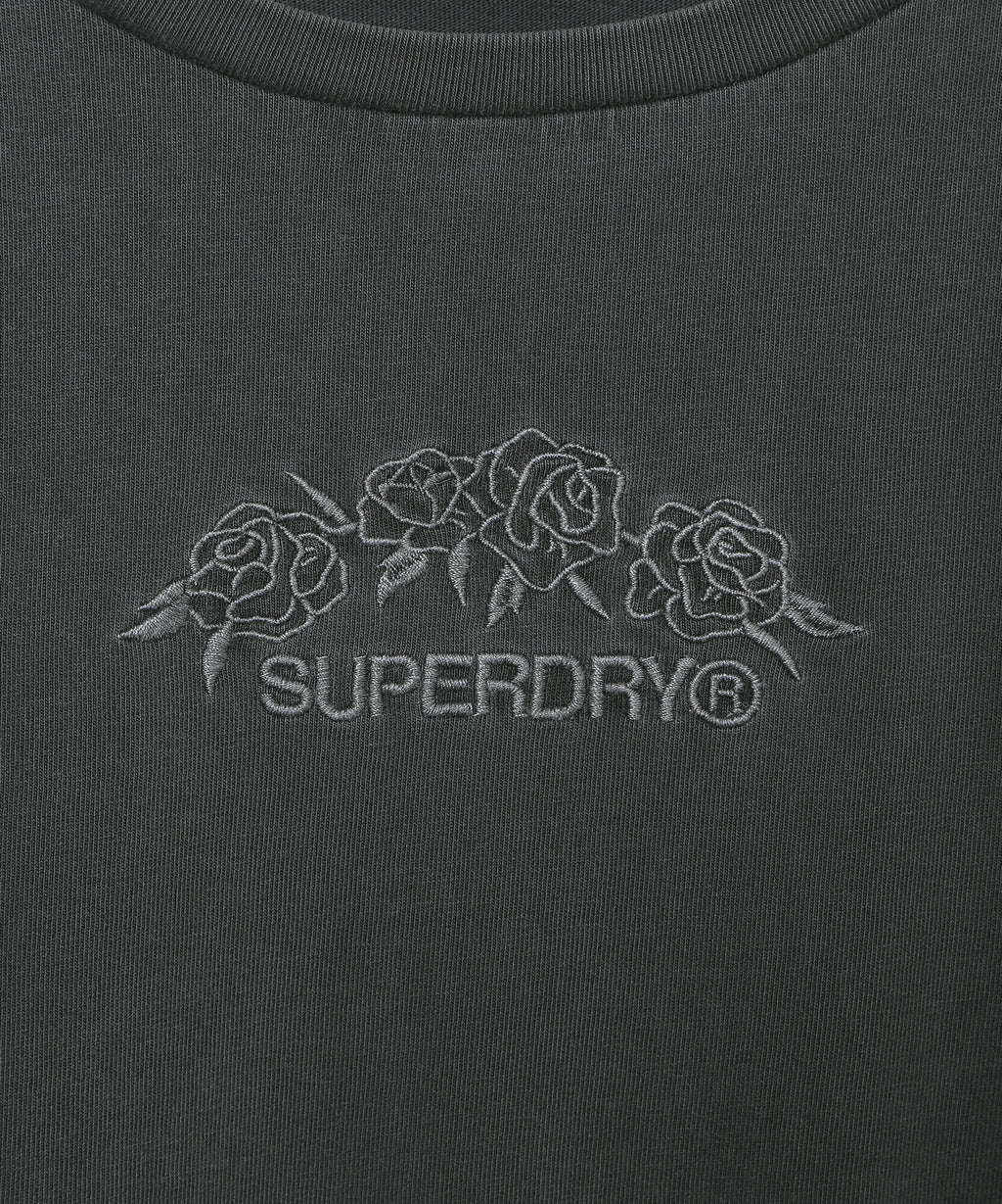 W Flower Embroidered Long Sleeve - Superdry Singapore