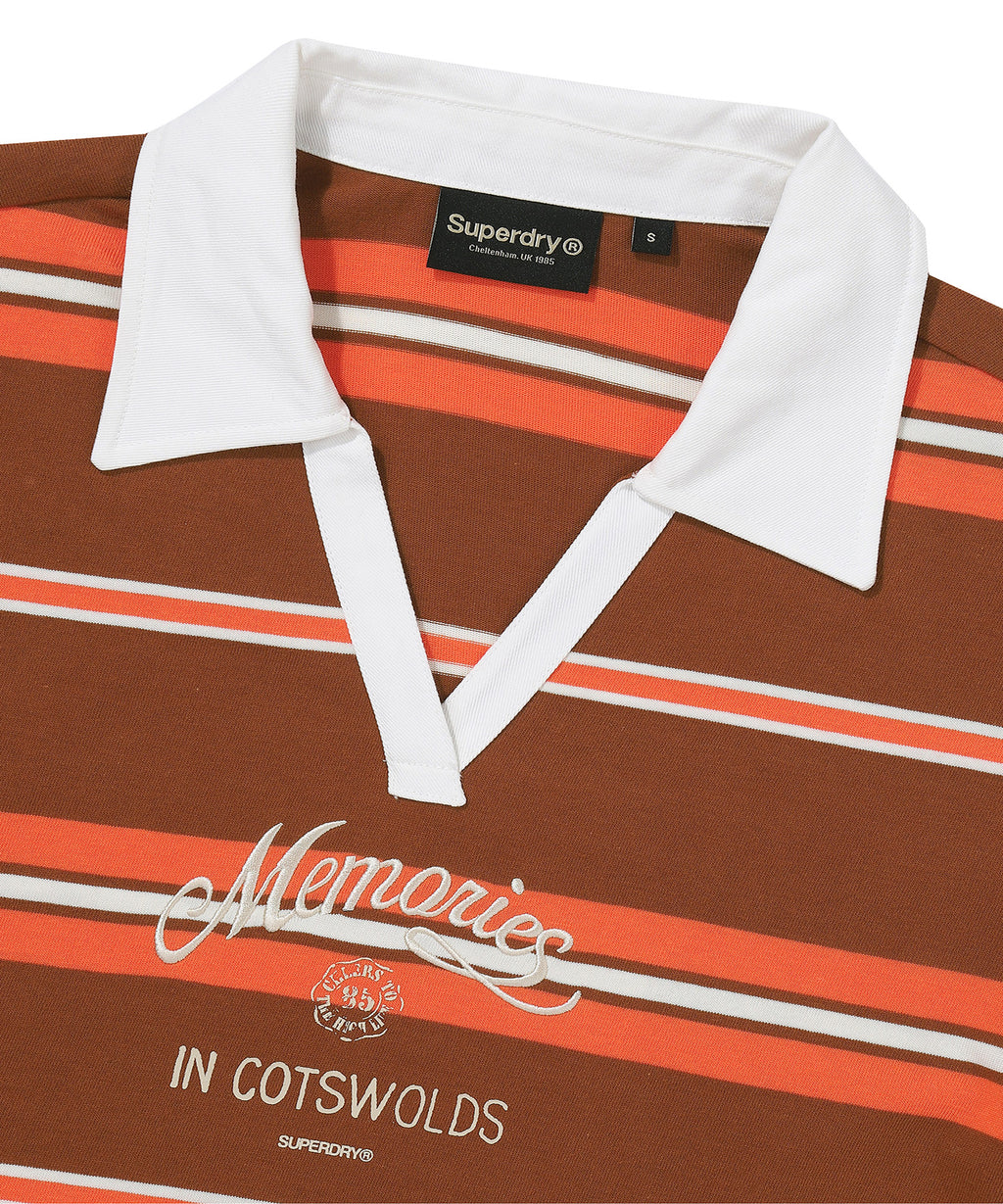 W Stripe Collar Long Sleeve - Superdry Singapore