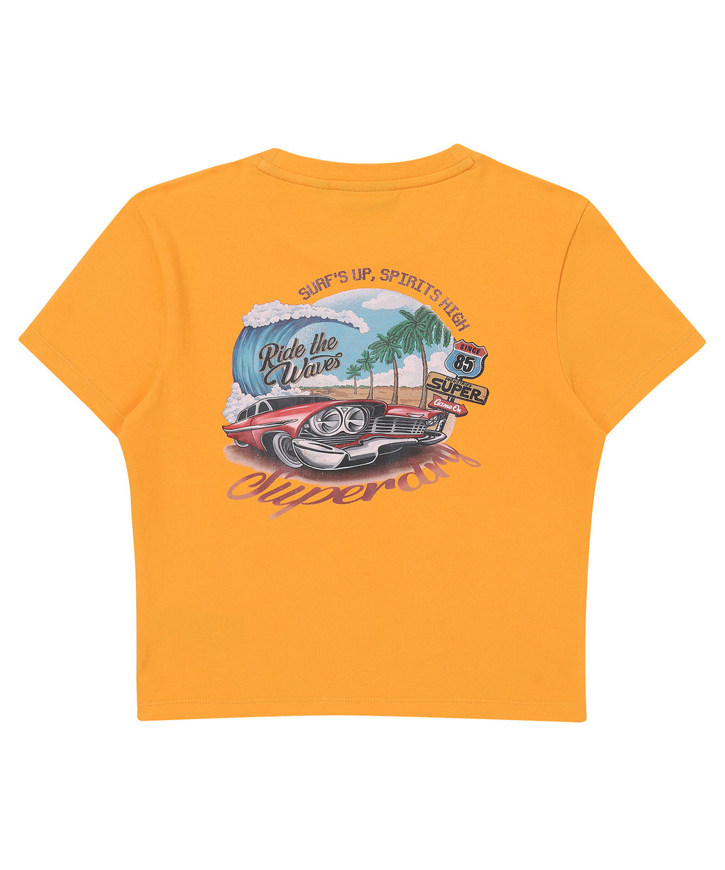 W Beach Car Crop T-Shirt - Superdry Singapore