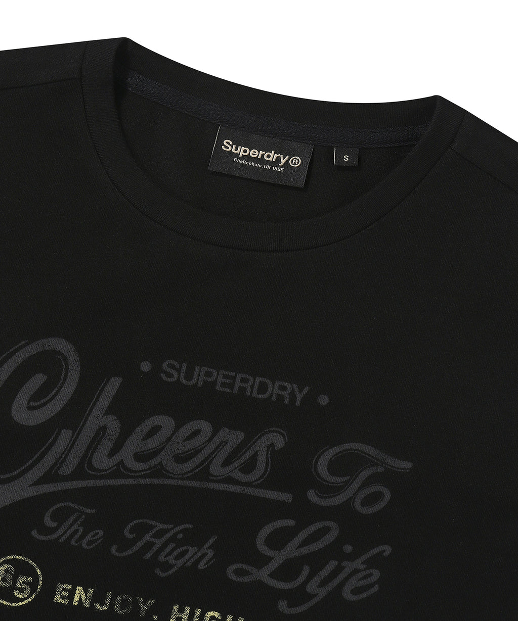 W Vintage Script Crop T-Shirt - Superdry Singapore