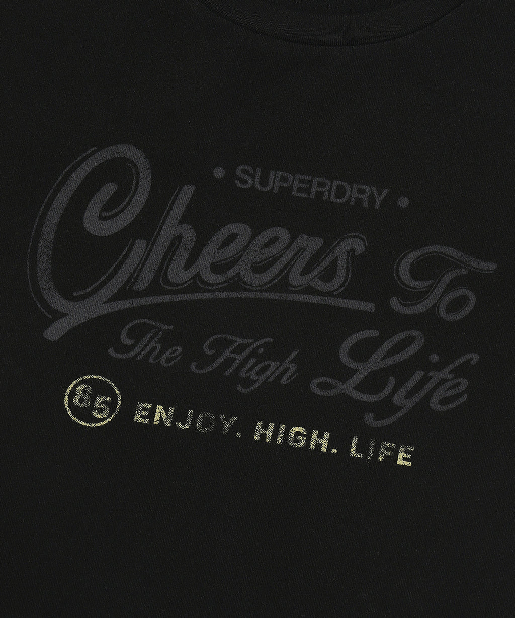 W Vintage Script Crop T-Shirt - Superdry Singapore