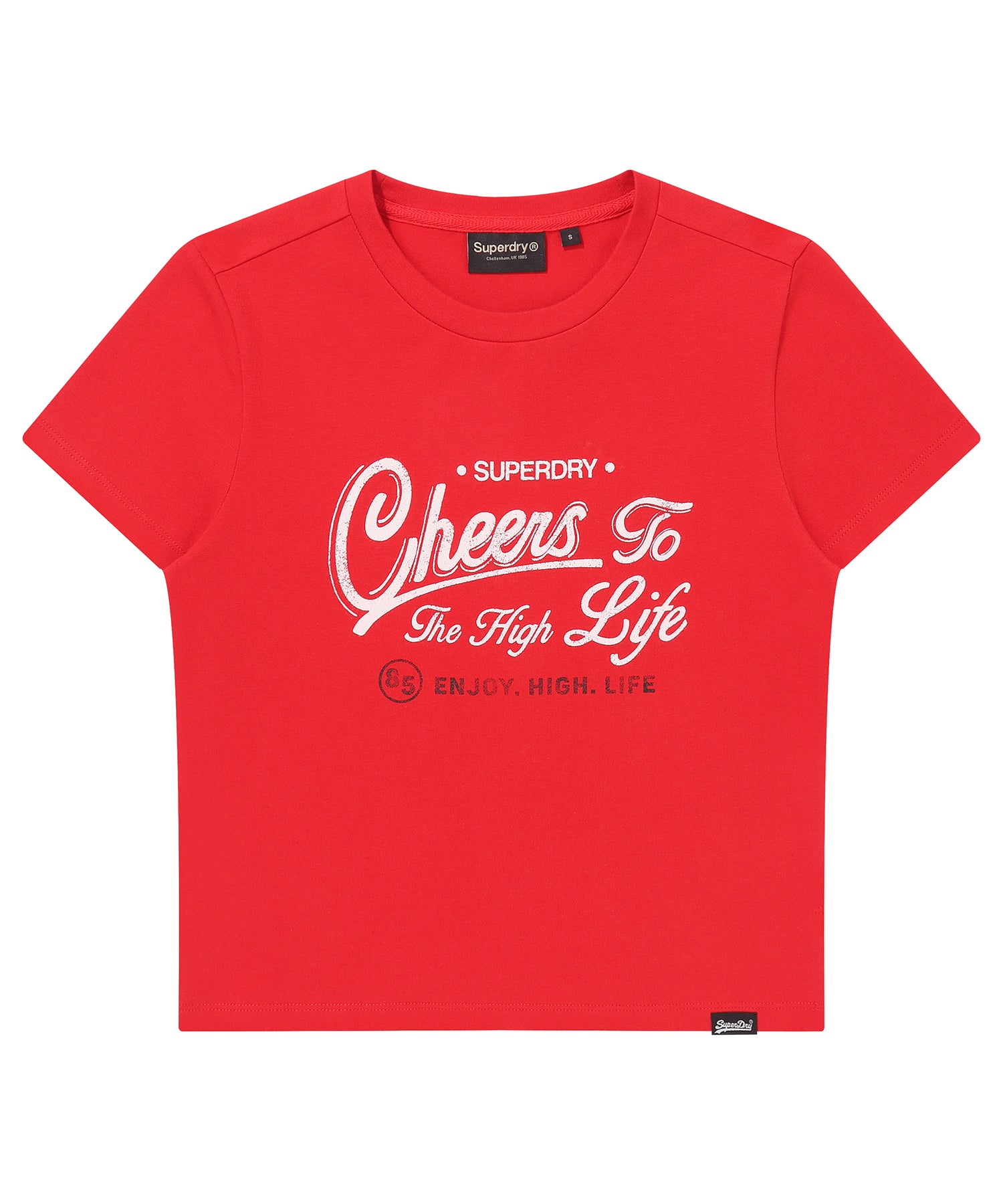 W Vintage Script Crop T-Shirt - Superdry Singapore