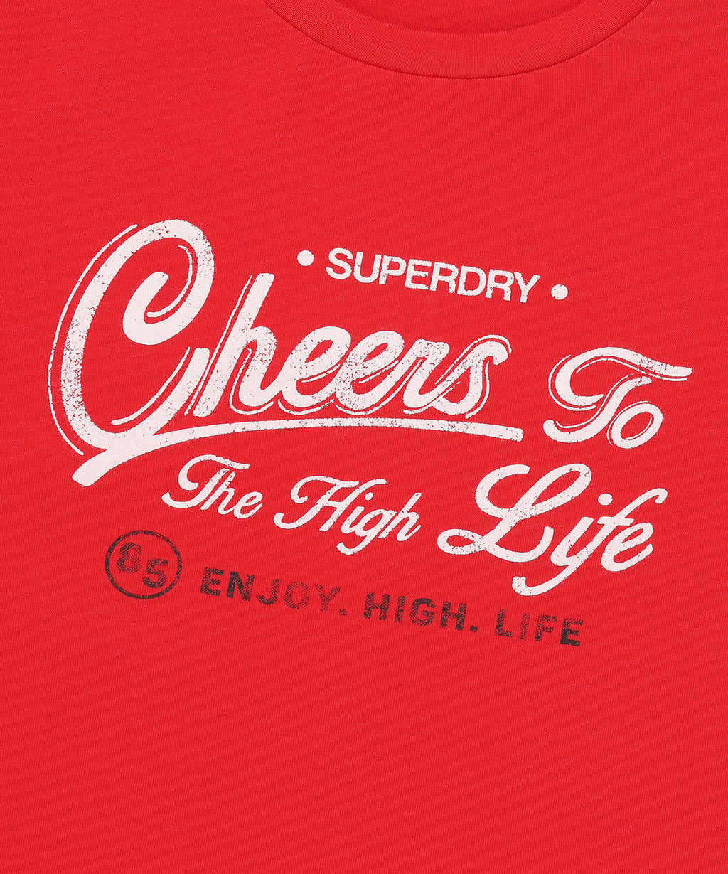 W Vintage Script Crop T-Shirt - Superdry Singapore