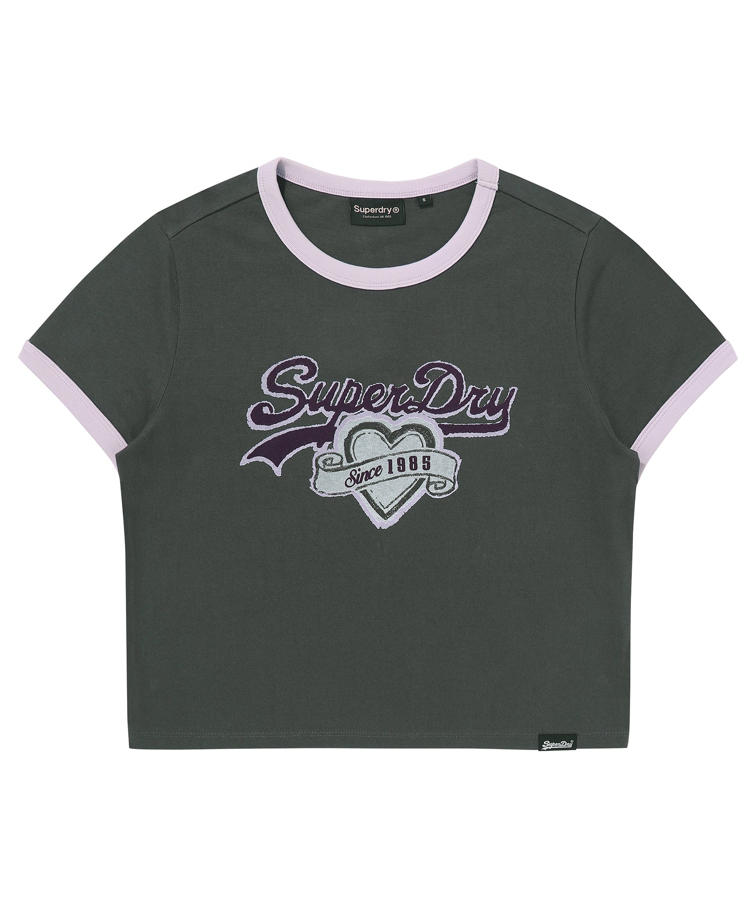W Heart Graphic Ringer T-Shirt - Superdry Singapore