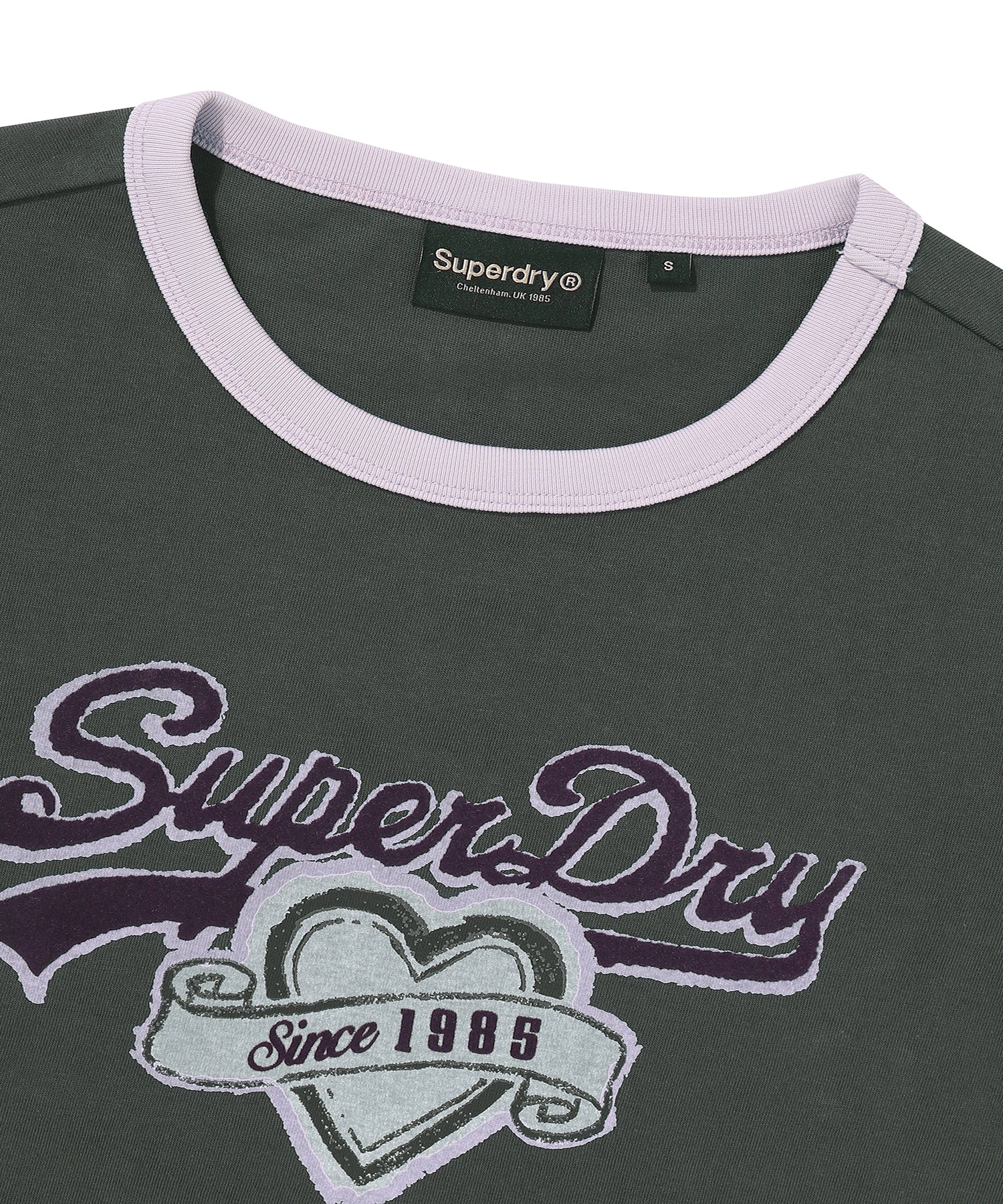 W Heart Graphic Ringer T-Shirt - Superdry Singapore