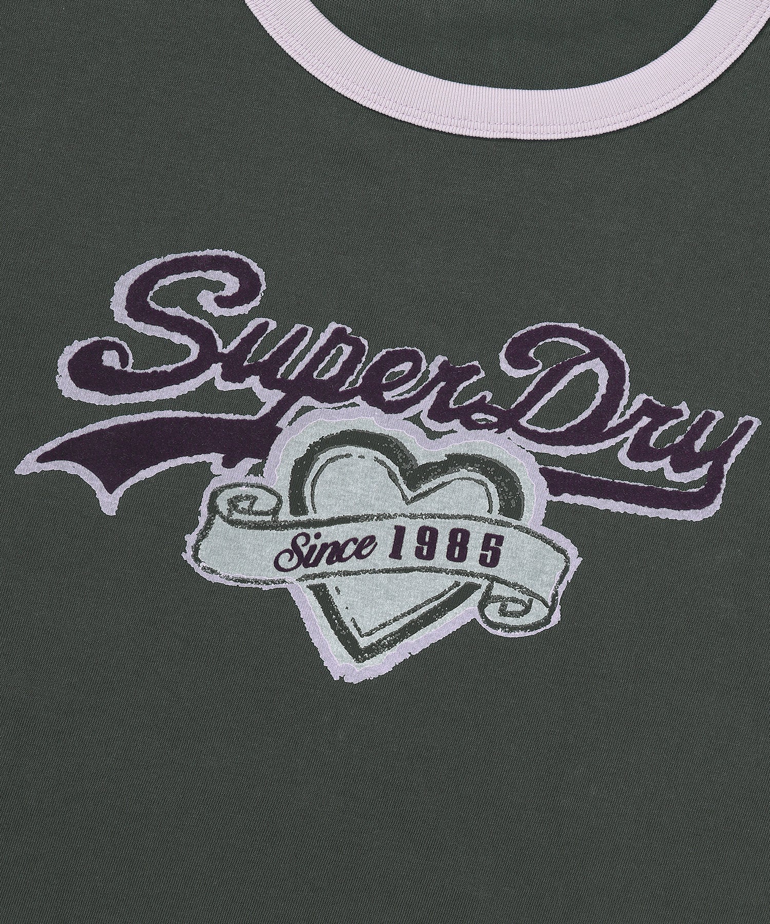 W Heart Graphic Ringer T-Shirt - Superdry Singapore