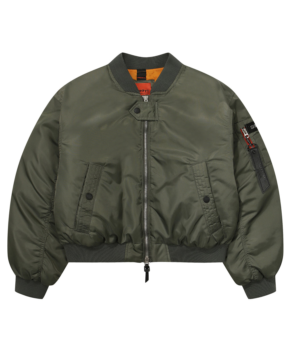 W Flight Semi-Crop Over Padding Jumper - Superdry Singapore