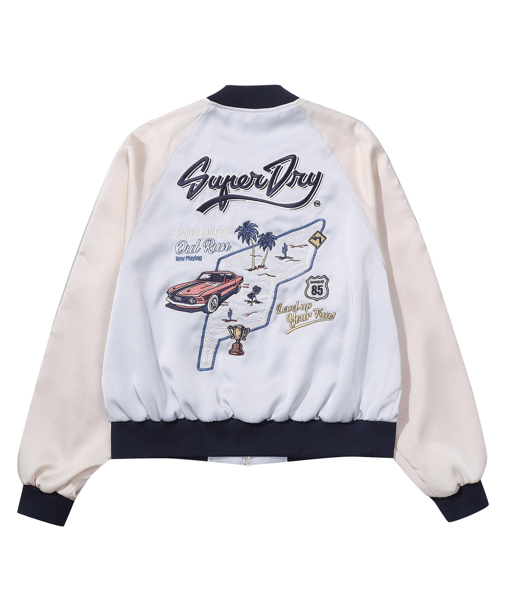 W Skating Club Crop Sukajan Jacket - Superdry Singapore