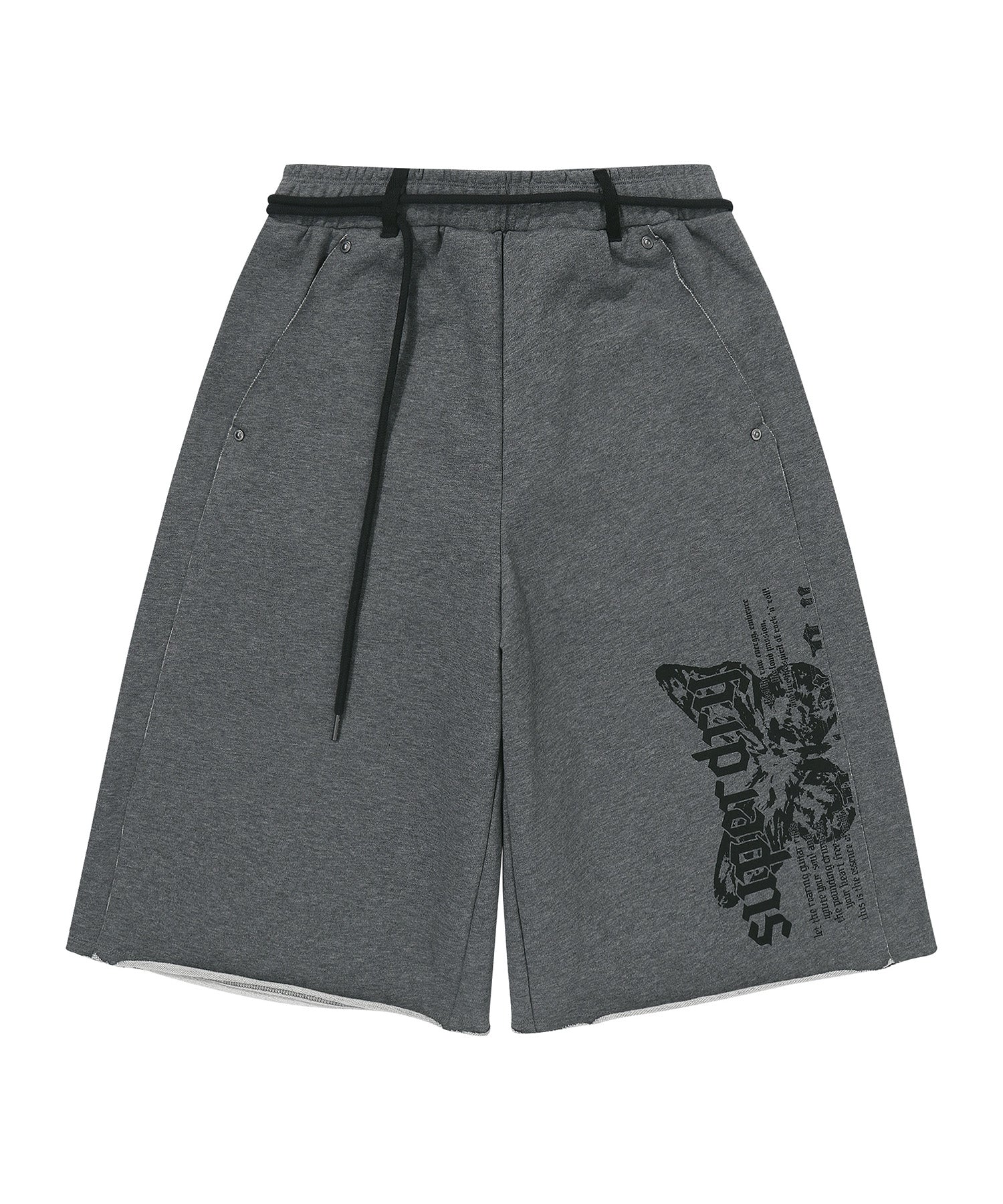 W Rough Cut Half Sweatpants - M/Grey  - Superdry Singapore