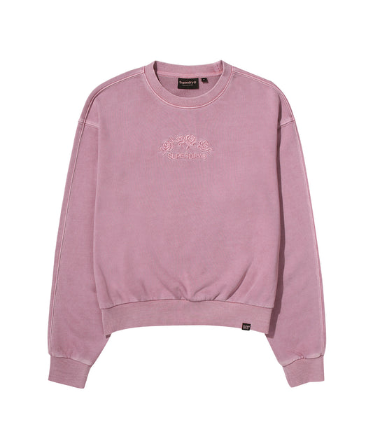 W Flower Embroidered Sweatshirt - Superdry Singapore