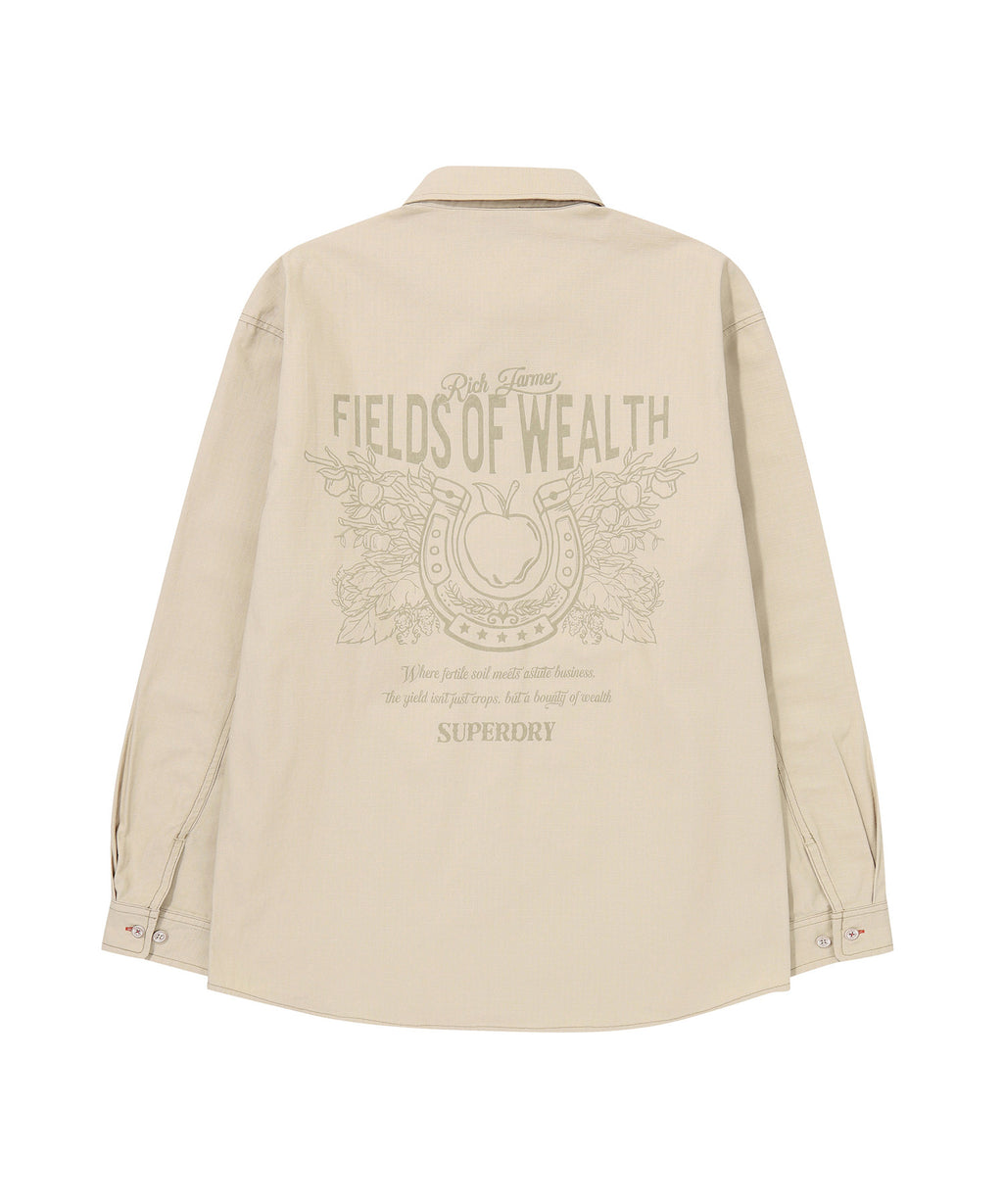 Rich Farmer Graphic Cotton Shirt - Superdry Singapore