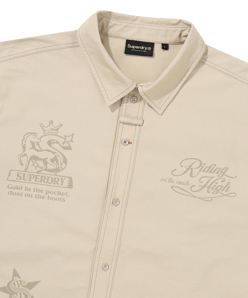 Rich Farmer Graphic Cotton Shirt - Superdry Singapore