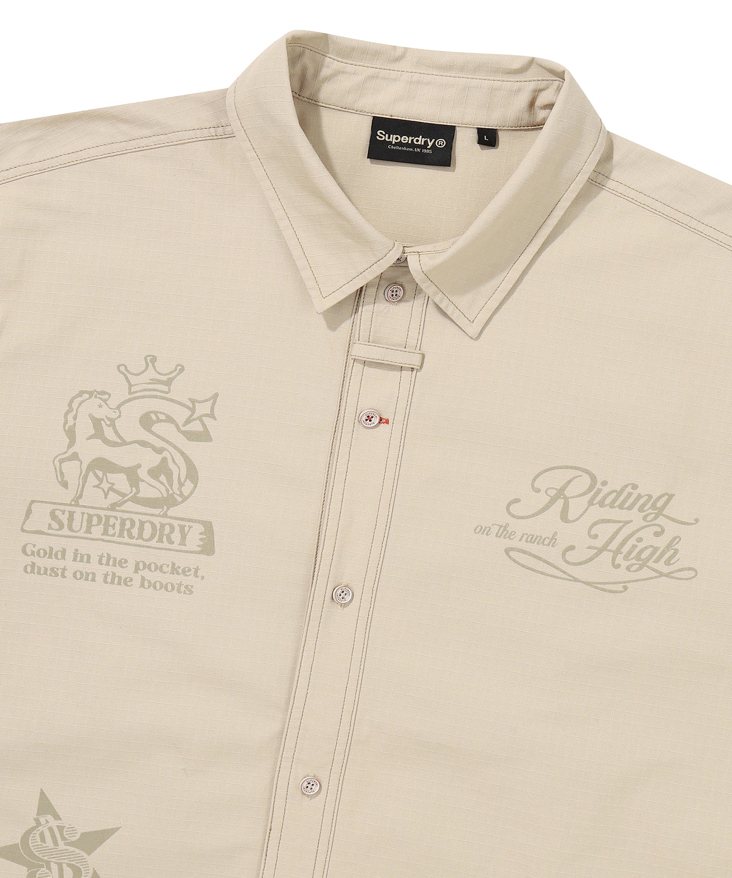 Rich Farmer Graphic Cotton Shirt - Superdry Singapore