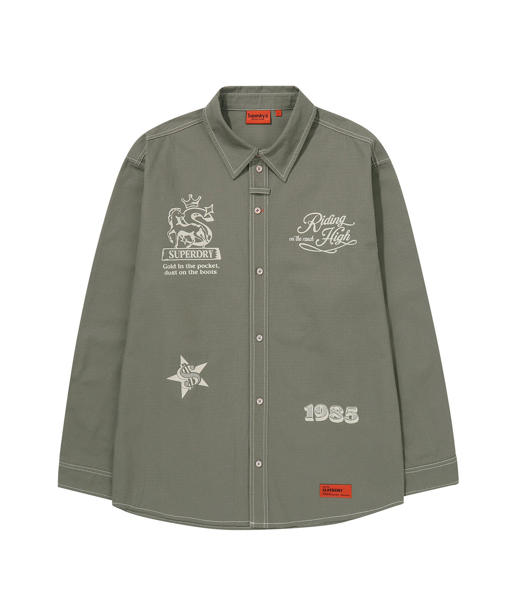 Rich Farmer Graphic Cotton Shirt - Superdry Singapore
