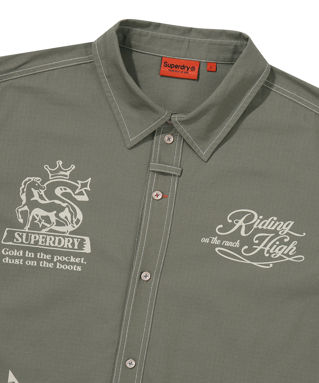 Rich Farmer Graphic Cotton Shirt - Superdry Singapore